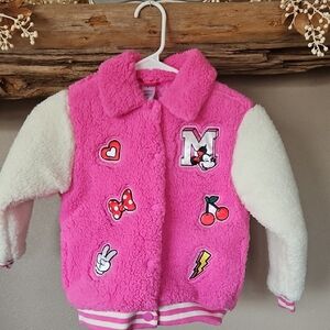 Disney Pink Fleece Toddler Button Jacket Size 6